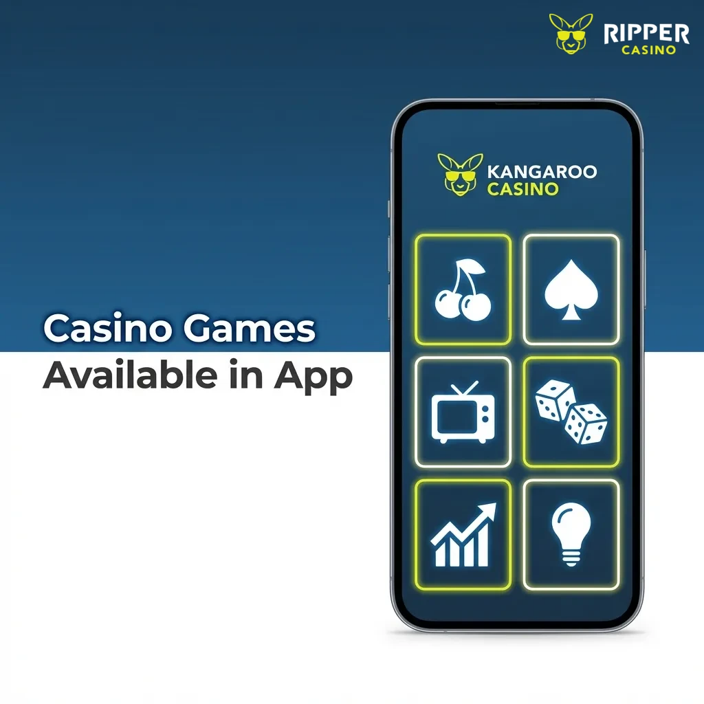 Ripper casino mobile app showing popular slots, table games, and live dealer options from leading providers