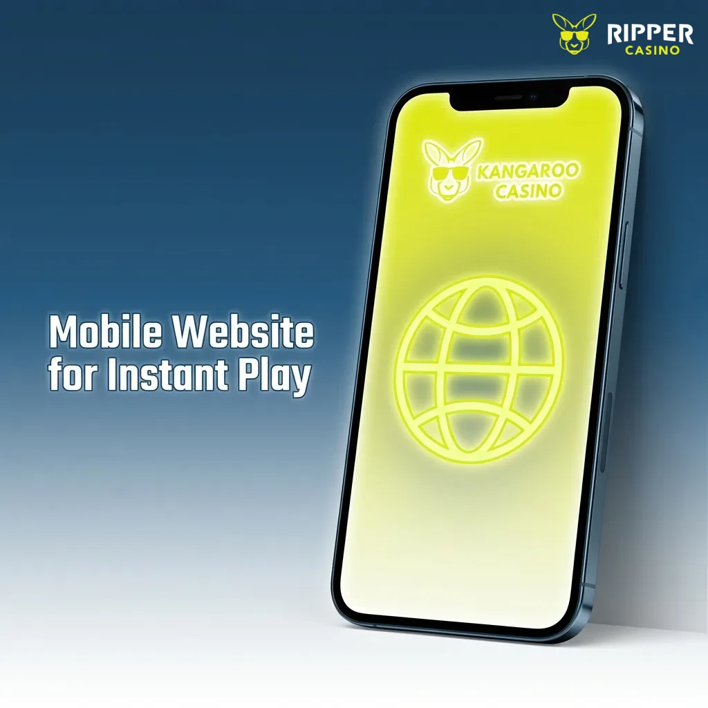 Mobile casino browser interface showing instant play games accessible without download on smartphone screen